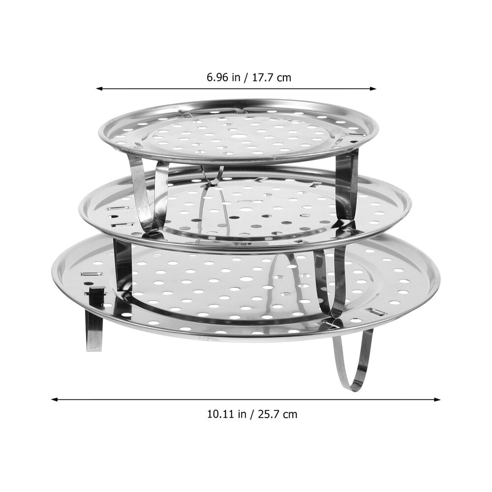 1 Set of Steam Plate Steamer Rack Steaming Dish Food Plate Cooker Rack