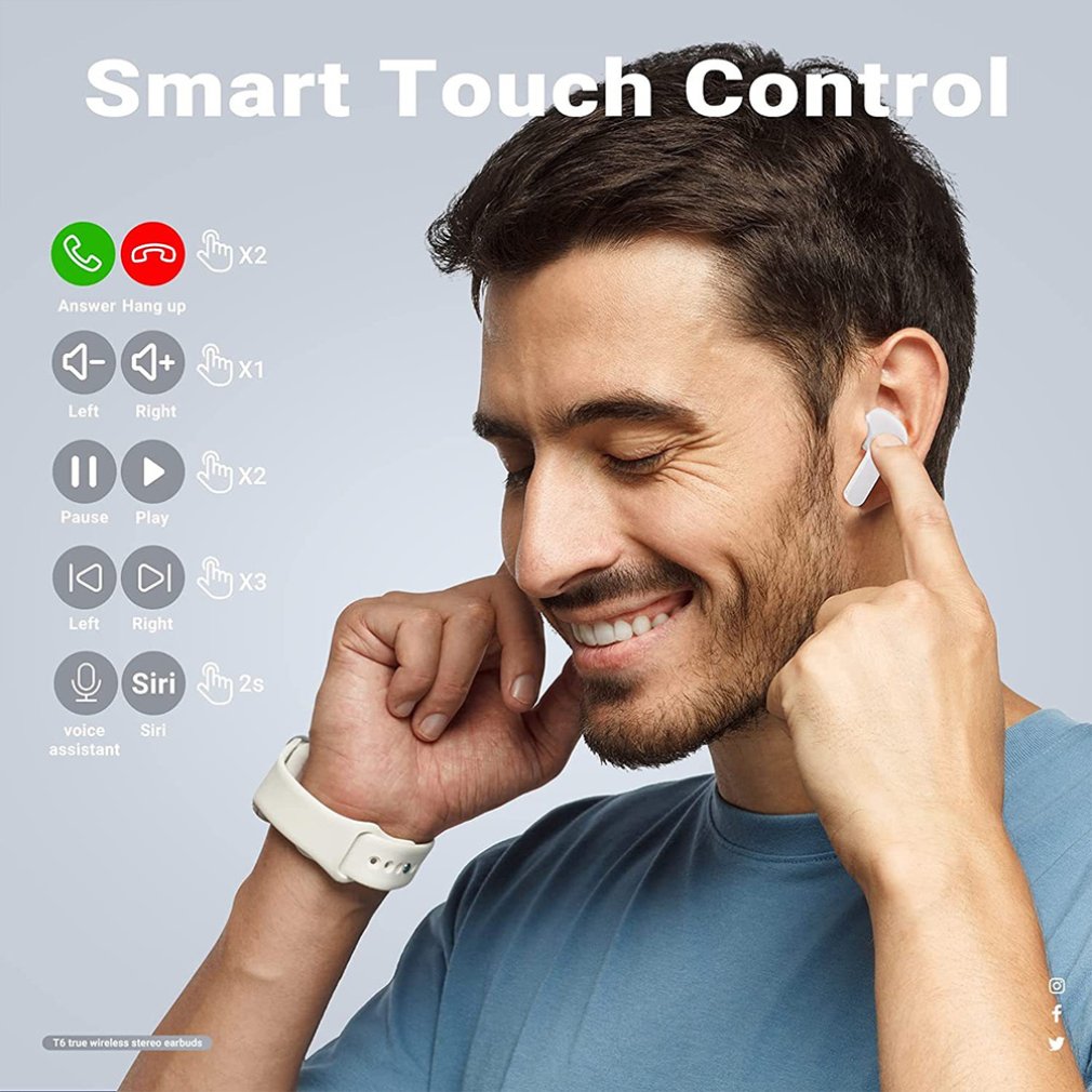 Bezprzewodowe słuchawki TWS Przezroczysty zestaw słuchawkowy douszny Bluetooth ENC Słuchawki sportowe LED Power Cyfrowy wyświetlacz Stereofoniczne słuchawki douszne