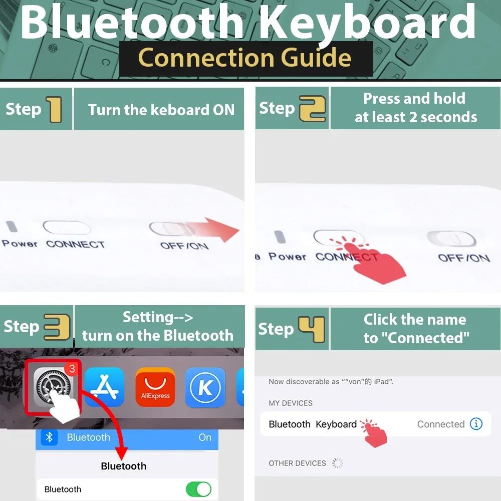 Mini souris Bluetooth sans fil 10 pouces BT clavier espagnol pour iPad 8 10e 9e génération téléphone tablette Portable pour Huawei Android