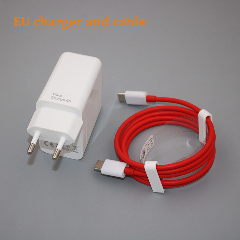 65w Oneplus 9R Nord 2 10 CE 5G 8 9 Pro Warp Dash Ladegerät PD USB C Kabel für One Plus 9RT 7T 8T OPPO Realme 30w Schnelle Schnell Ladung: EU charger and cable