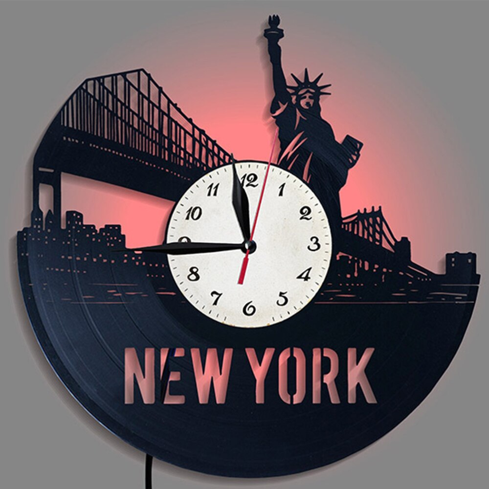 Vinyl Record Wall Clock York City Wall Clock Decorative Wall Clock (without Night Lamp Version)