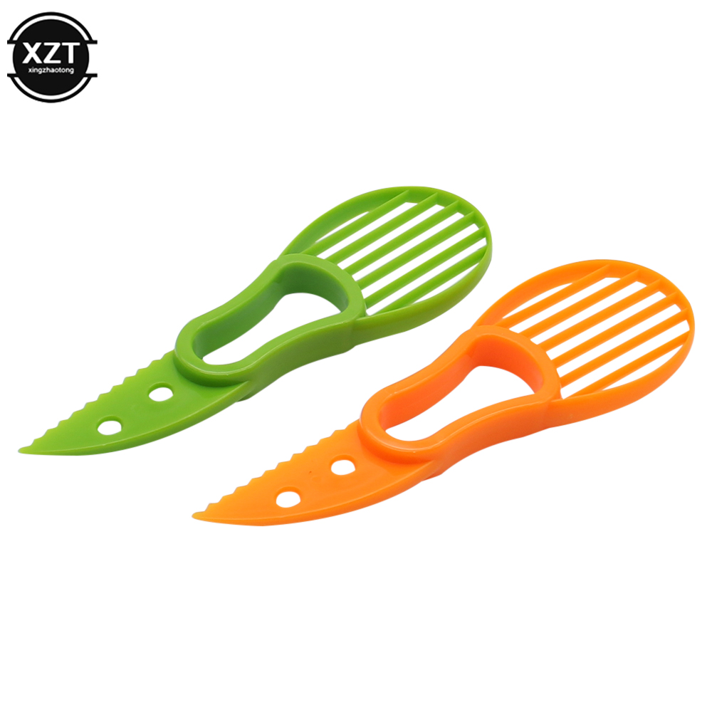 3 In 1 Avocado Cutter Plastic Mes Dunschiller Pitaya Kiwi Berry Fruit Avocado Slicer Pulp Flesh Separator Keukengereedschap