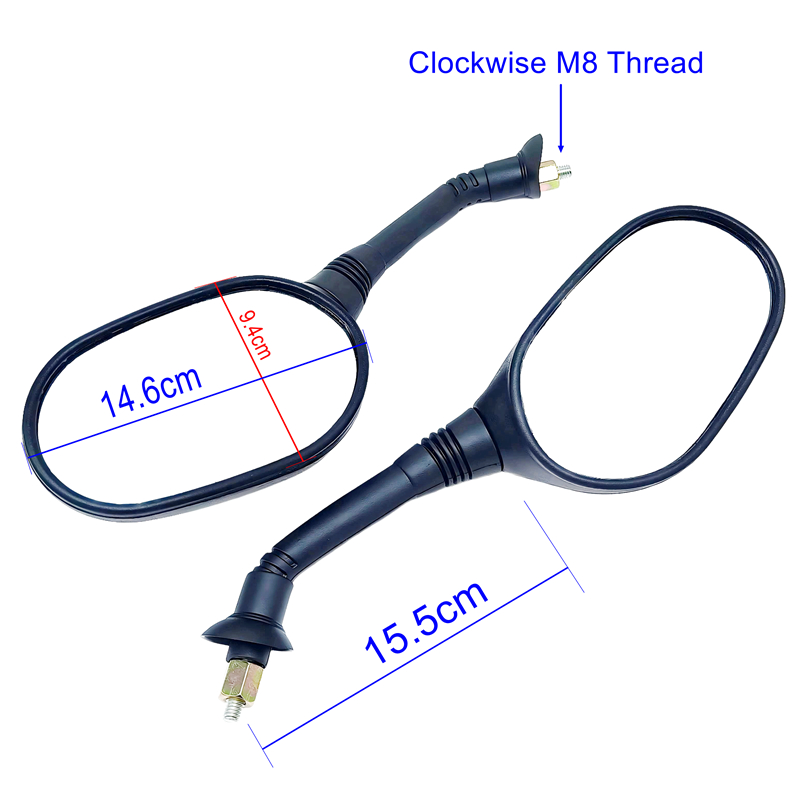 LMoDri Motorcycle Rear View Mirror Motorbike 8mm Back Side Replacement Mirrors Scooter E-bike Universal Use