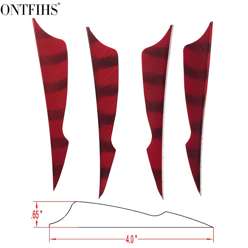 ONTFIHS RW-50 pièces 4 "rayé Double multicolore piqûre Arrrow plume Fletching pour tir à l'arc flèche accessoires Fletches plumes