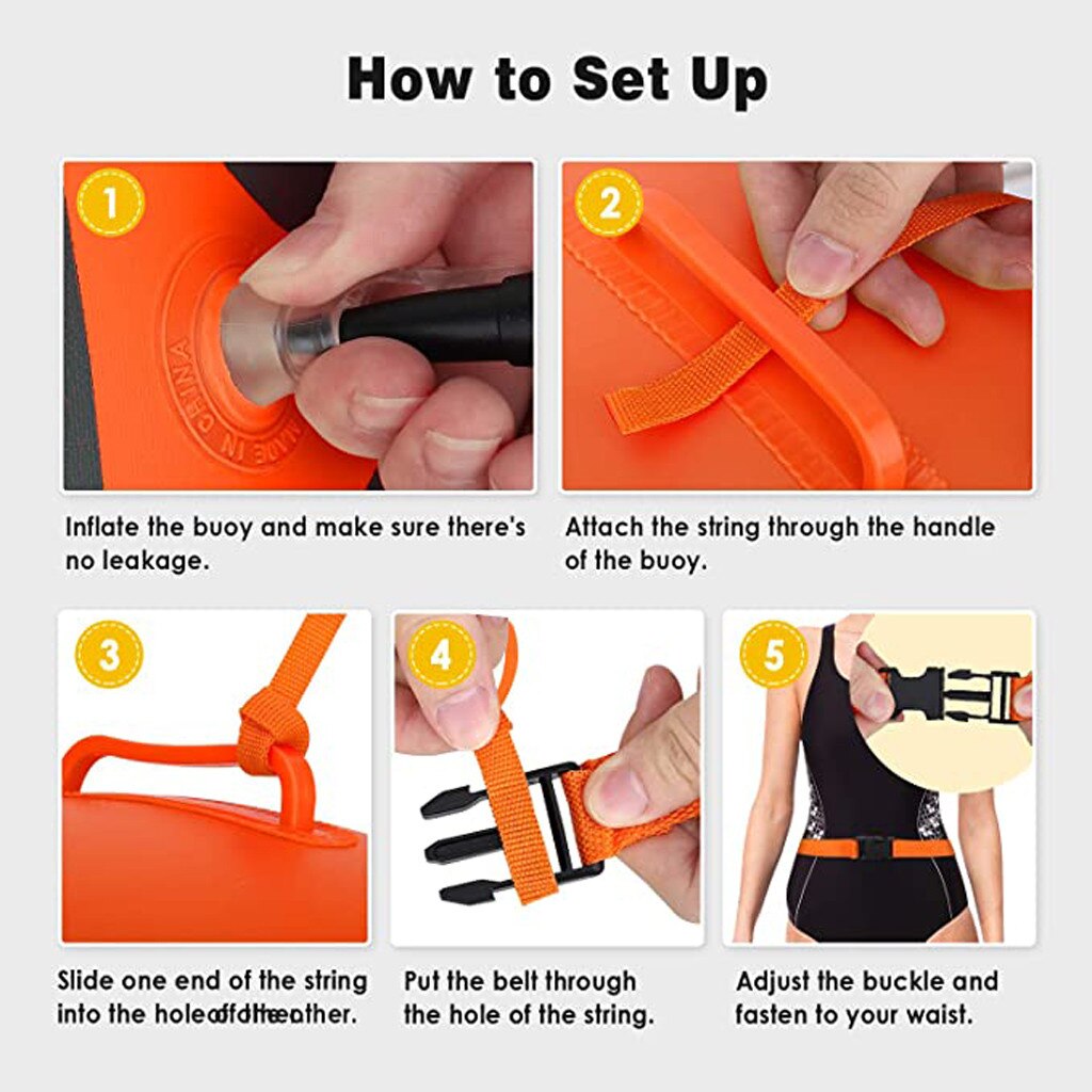 Swim Buoy Float Open Water Swim Buoy Flotation Device Swim Safety Float PVC Swimming Buoy Safety Air Dry Tow Bag Float #D