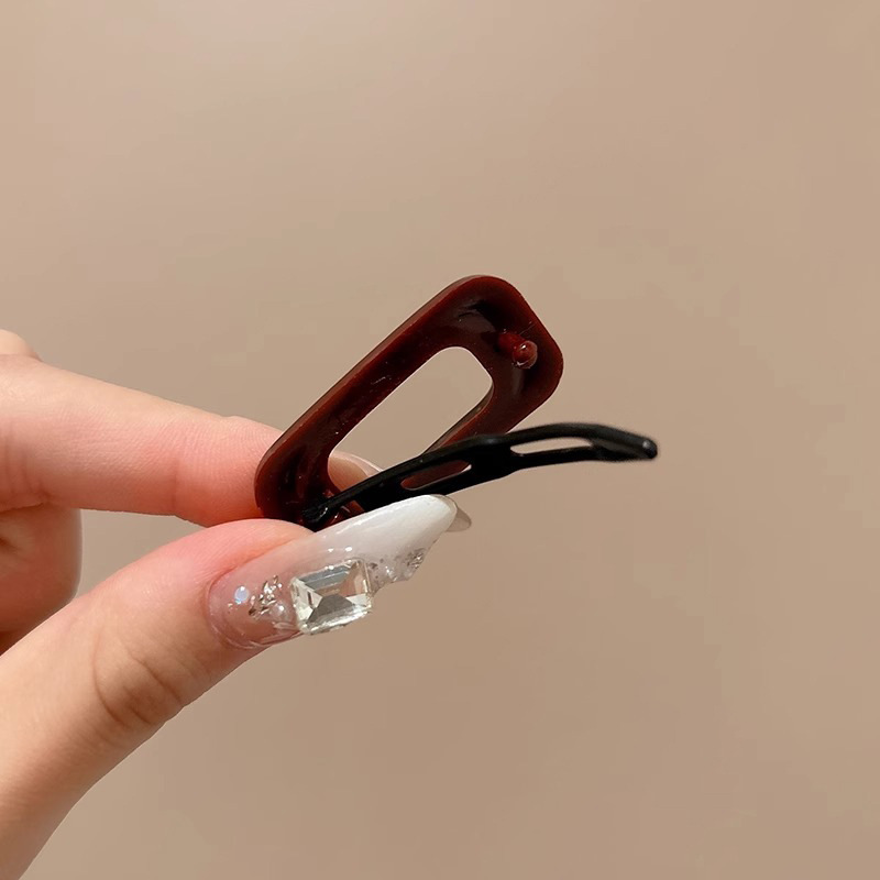 2Pcs Korean Style Hair Clips Simple All Match Light Weight Hairpin Morandi Color Square Hair Barrettes Girl Hair Accessories