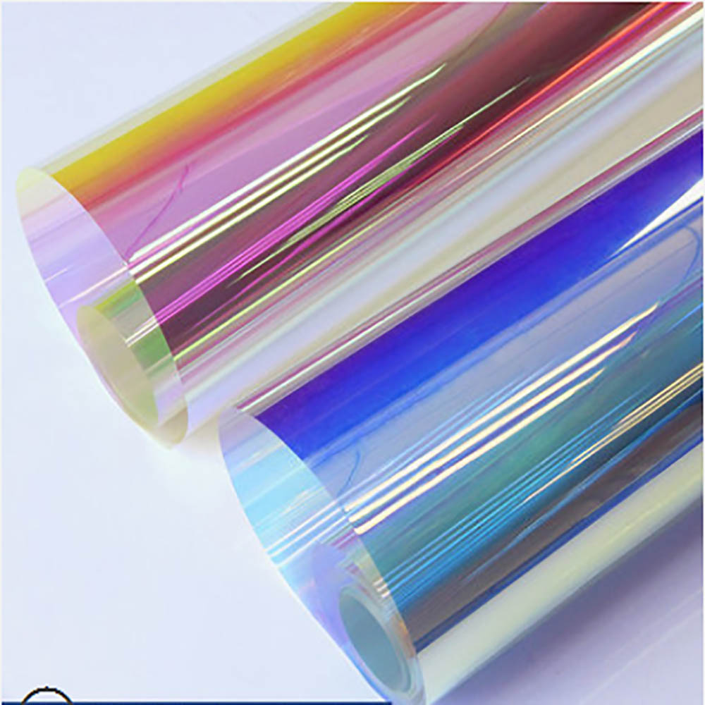 Hohofilm 50 cmx 300cm regnbue vinduesfilm dikroiske klæbemiddel dikroisk iriserende vinylfilm dekorativ film cosplay diy mærkat