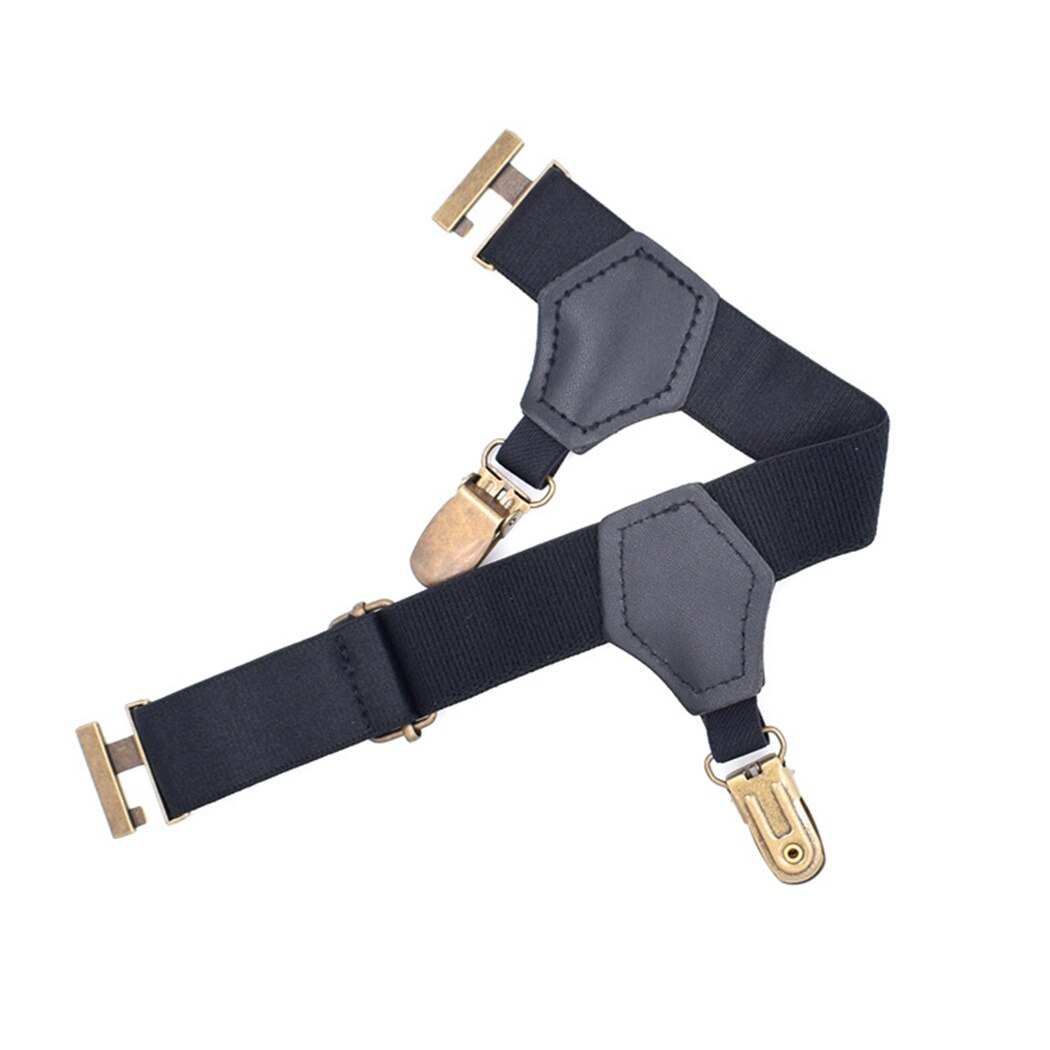 Un par de hombre Camiseta tirantes queda Liga calcetines doble Clip elástico ajustable de Nylon antideslizante tirantes para calcetines