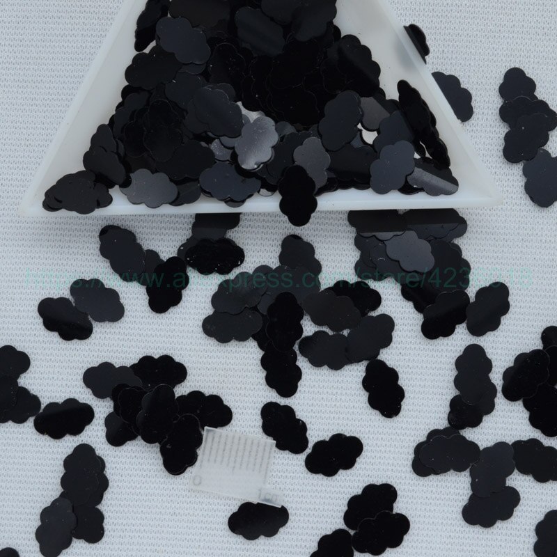 25g 6*9mm Leuke Cloud Vormige PVC losse Pailletten Voor Ambachten Pailetten Plakboek Decoratie Kid DIY Accessoire: 1. black