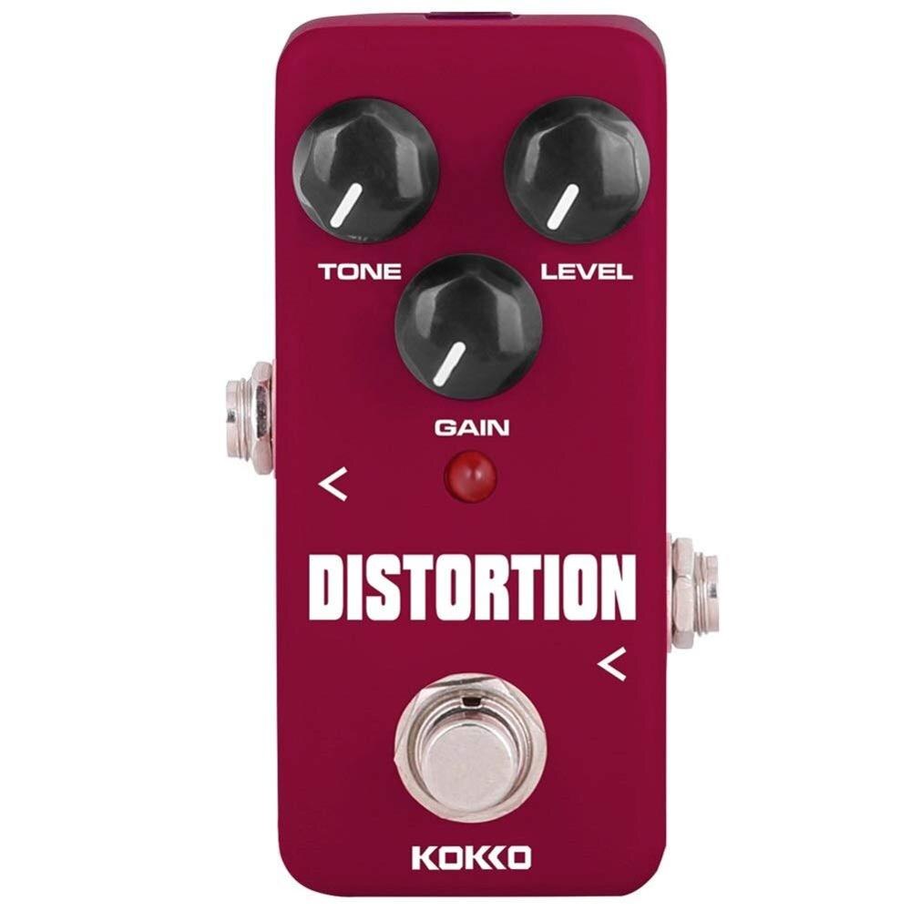 KOKKO Portable guitare effet pédale compresseur Booster distorsion Overdrive 9V 1A adaptateur 5 voies câble 10 voies pédale alimentation: Distortion