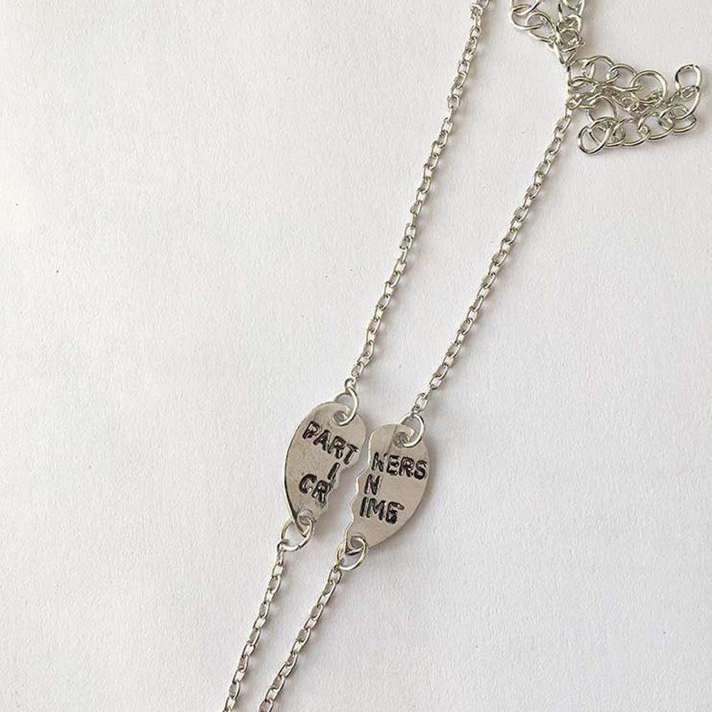 Charm 2 stks/paar Beste Vrienden Armbanden Goud Zilver Kleur Puzzel Hart Armbanden Vriendschap Sieraden Voor Vrouwen Meisjes Accessoire: 2 Partners In Crime