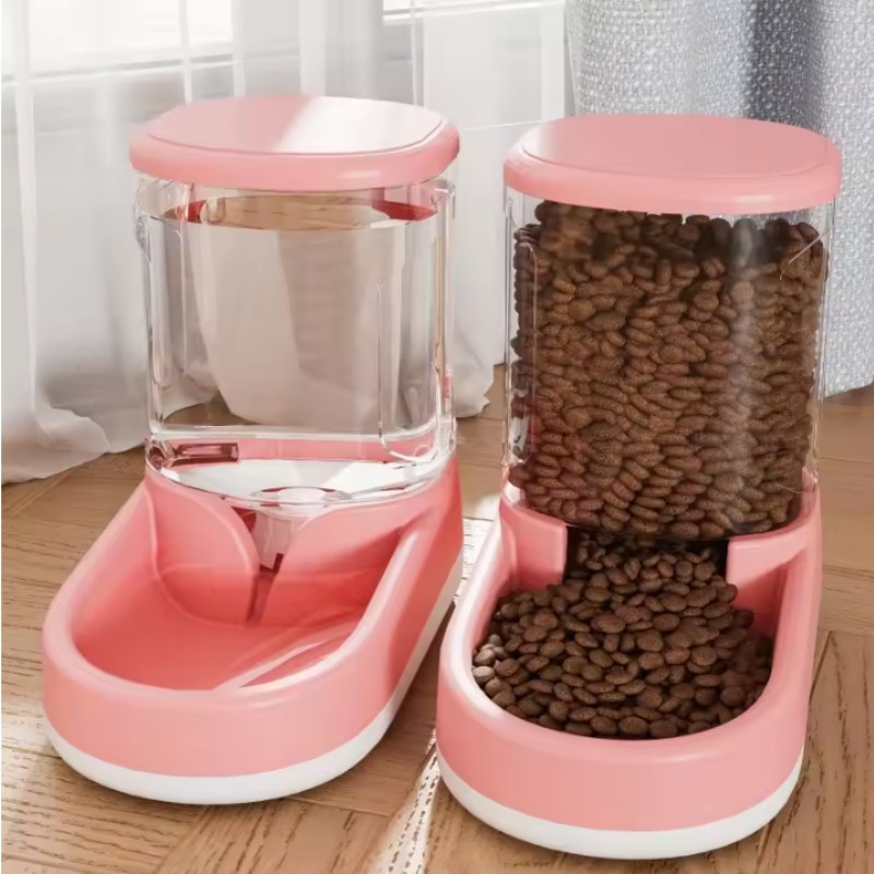 + Automatische voerbak en waterdispenser met grote capaciteit voor honden/katten, zwaartekracht - gevoed, geen stekker vereist