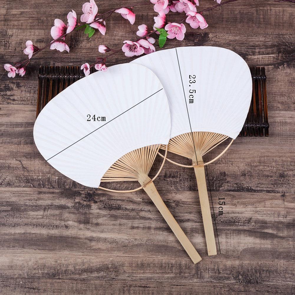 Éventail d&#39;été Pai Pai bambou, manche en bambou blanc pur, calligraphie vierge, outils de refroidissement, peinture E4H5, 1 pièce