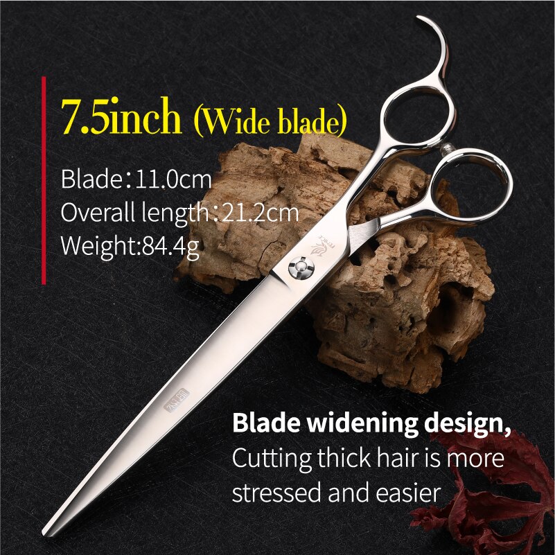 Fenice Peak 5" Curved Pet Grooming Scissors - Safety Round Tip Stainless Steel For Dogs & Cats