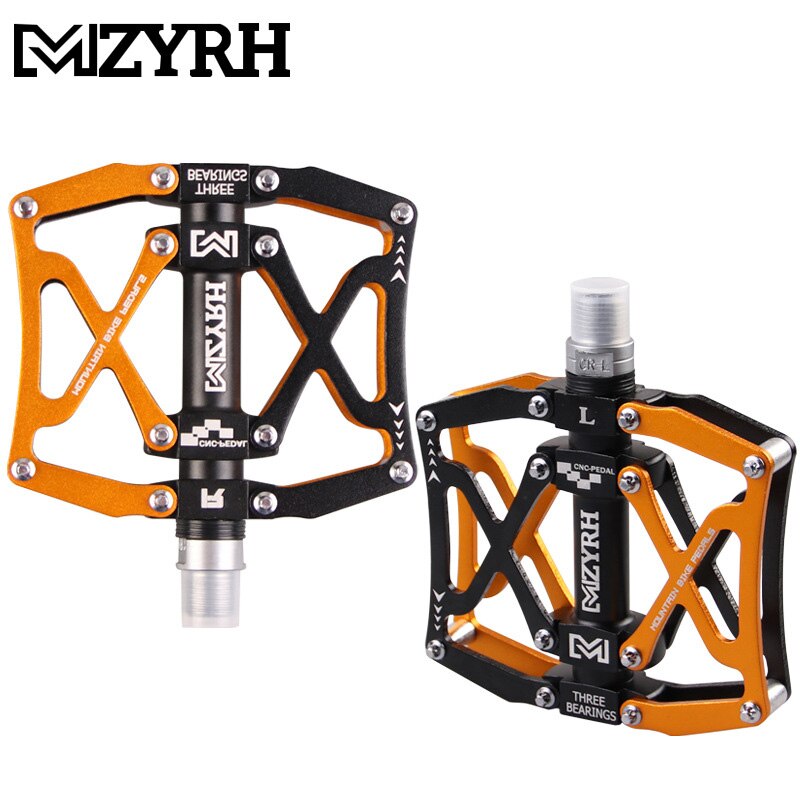 MZYRH Aluminuim MTB Mountain Bike 3 Sealed Bearing Bicycle Pedals Wide: Black Gold