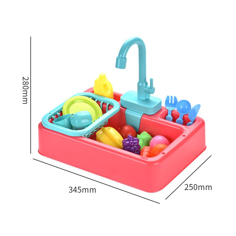 Baignoire automatique pour perroquets, baignoire pour oiseaux, jouets, pataugeoire avec robinet, piscines, mangeoire pour animaux de compagnie, ensemble de jeu de cuisine: Rouge