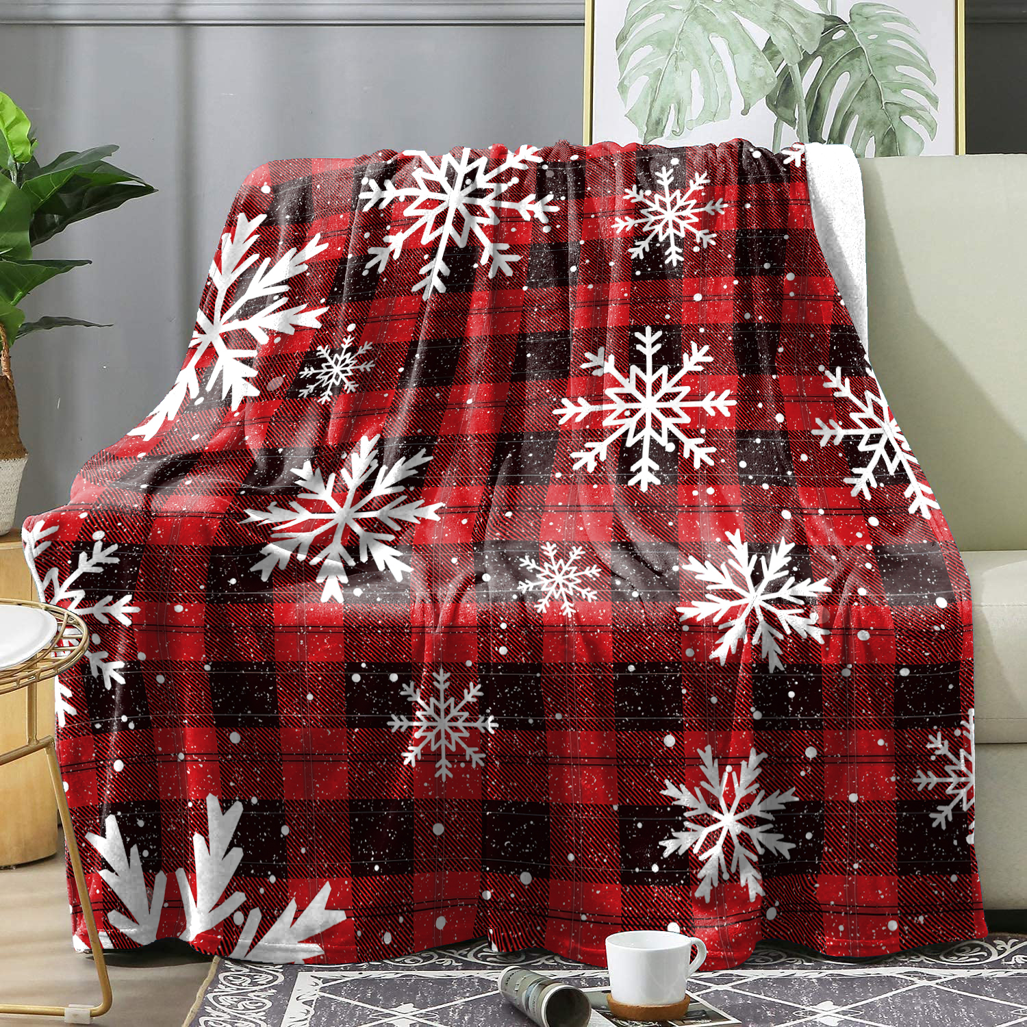 Red Christmas Snowman Winter Blanket Bedspreads Christmas Theme Pattern Flannel Blankets Bedding Cover Knee Blankets Decor Sofa: Queen / Blue