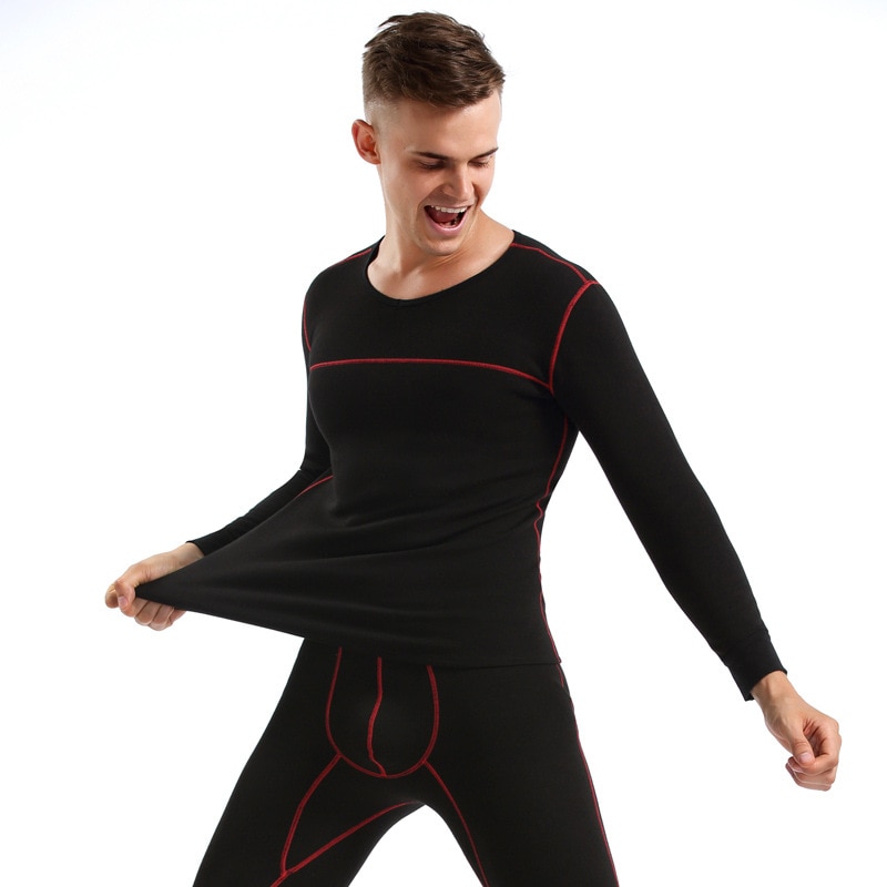 Conjunto de ropa interior térmica de invierno para hombre, Calzoncillos largos de algodón, ropa interior gruesa de terciopelo, ropa térmica de M-XXL