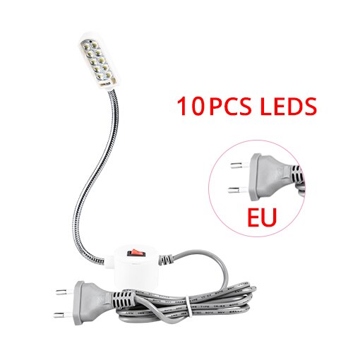 1-3W Industrial Sewing Machine LED Light 10 19 30 LEDs Magnetic Clothing Machine Mounting Base Lamp US EU Plug Work Light: 10 LEDs EU