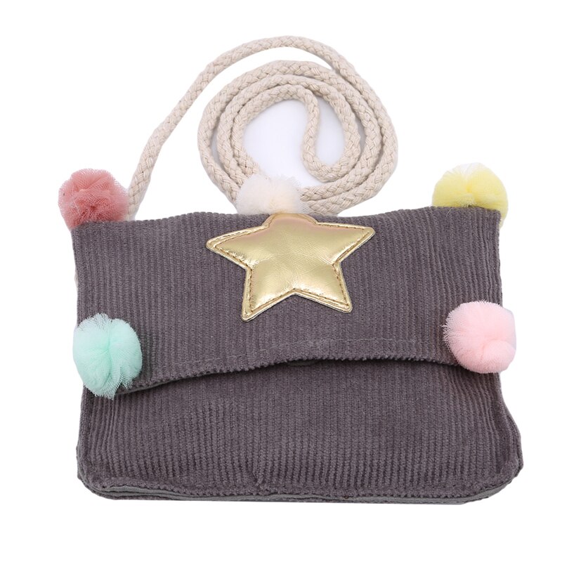 Barn star ball bag messenger poser diagonal veske mynt vesker søt dekorasjon: Mørkegrå
