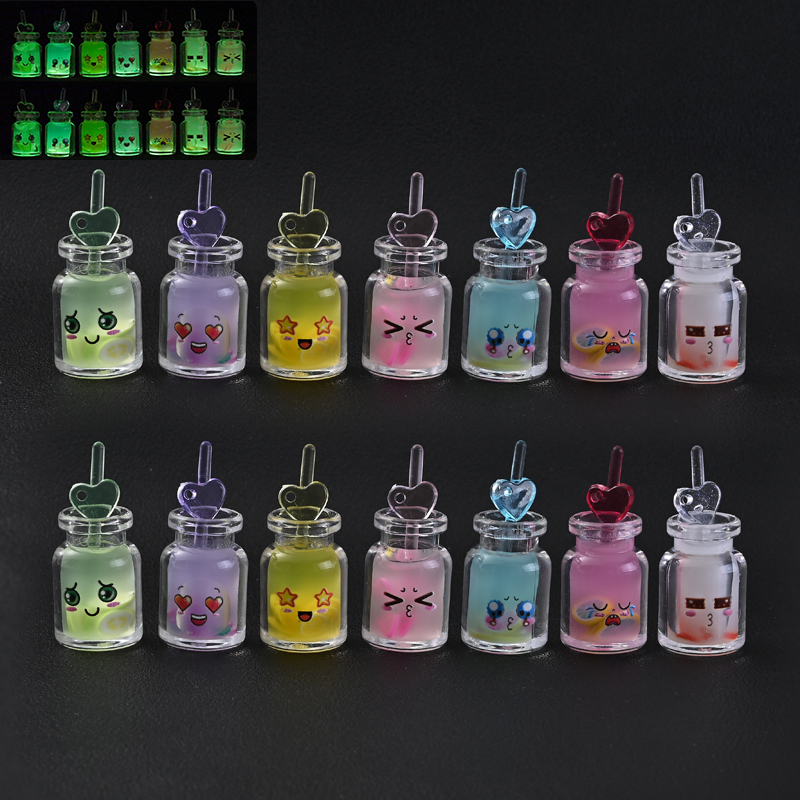 10Pcs Cute Colorful Milk Tea Milkshake Bottle Straw Acrylic Charms Drinks Beverage Pendant for Jewelry Making Necklace: Blue Zinc Plated