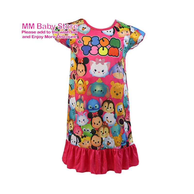 Kids Meisjes Nachthemd Zomer Cartoon Print Korte Mouw Nachtjapon Kinderen Casual Nachtkleding Gewaad 3-9Years