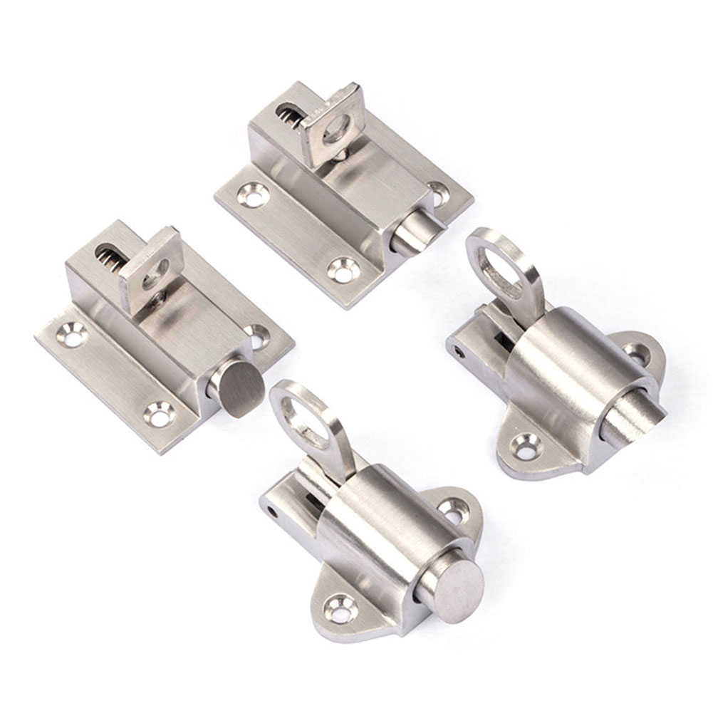 Stainless Steel Spring Latch Lock Anti-Theft Door Latch Automatic Latch Sliding Lock Bolt Hardware Gate Window Safety Lock