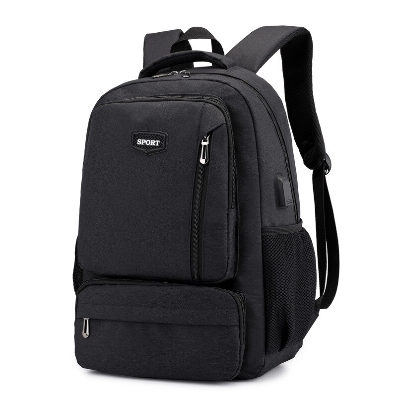 Hommes sac à dos 15.6 pouces ordinateur portable USB recharge multi-couche espace voyage homme sac nouveaux hommes sac multifonctionnel sacs à dos femmes: Black