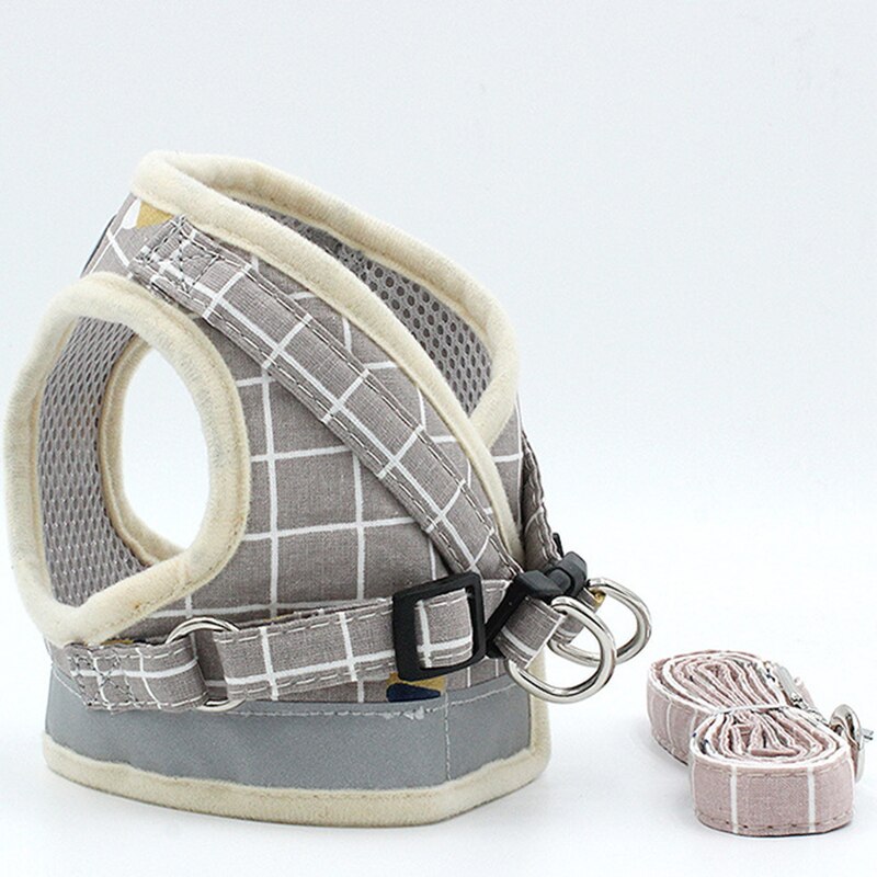 Reflective Pet Dog Harness Vest Easy Control for Small Medium Dogs Adjustable Dog Harness and Leash Set Puppy Walking Chain Lead