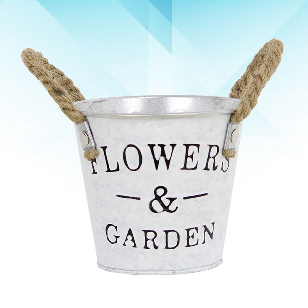 1Pc Emmer Duurzaam Praktische Decoratieve Ijzeren Bloempot Desktop Ornament Gieter Bloem Emmer Voor Tuin Koffie Thuis