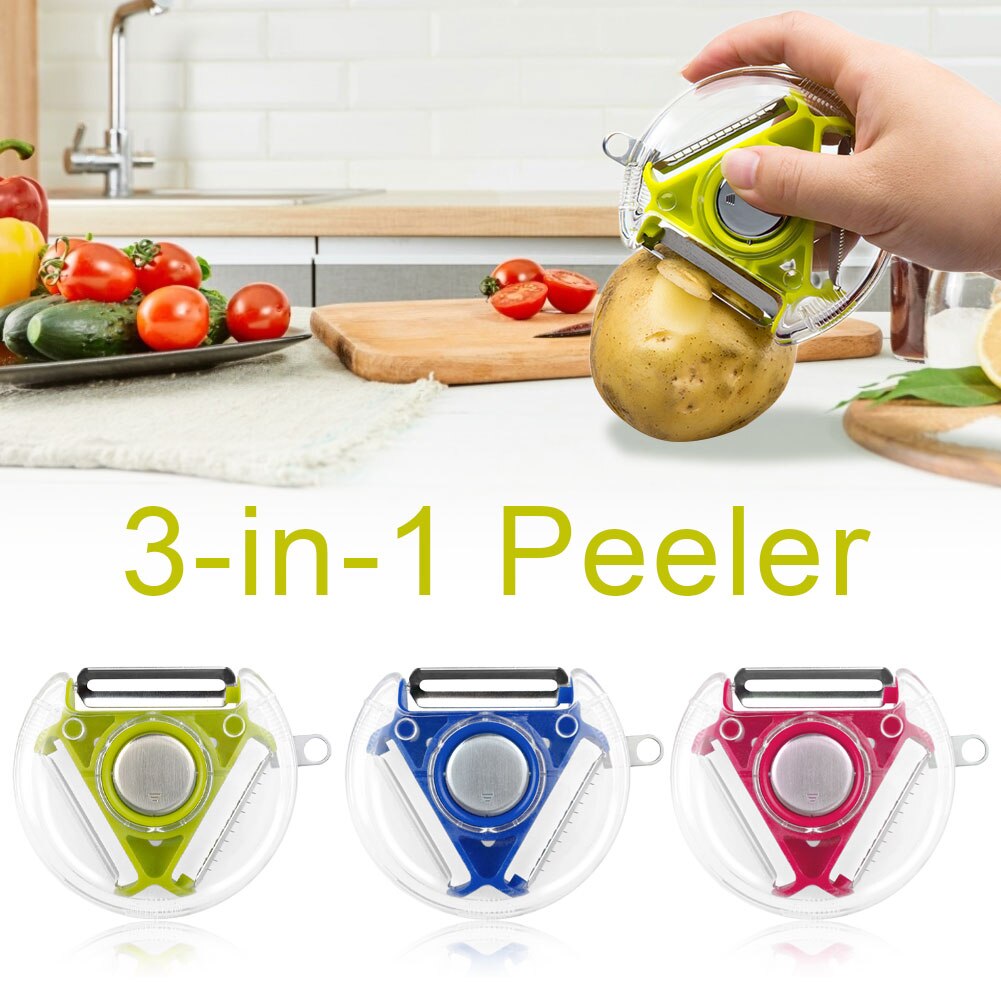 Peeler Rotary Vegetable Multi-function 3 In 1 Stainless Steel Peeler Sharp Blade Fruits Potato Carrots Kitchen Accessories Tools