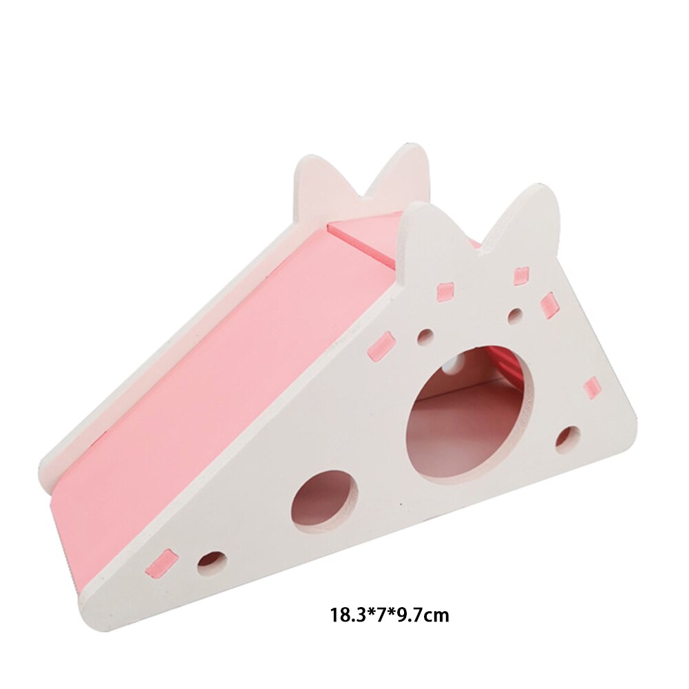 Hamster Hideout Assembled Hamster Slide Toy Wooden Hamster House Nest With Ladder Slide For Guinea Pig Hamster Exercise Toy