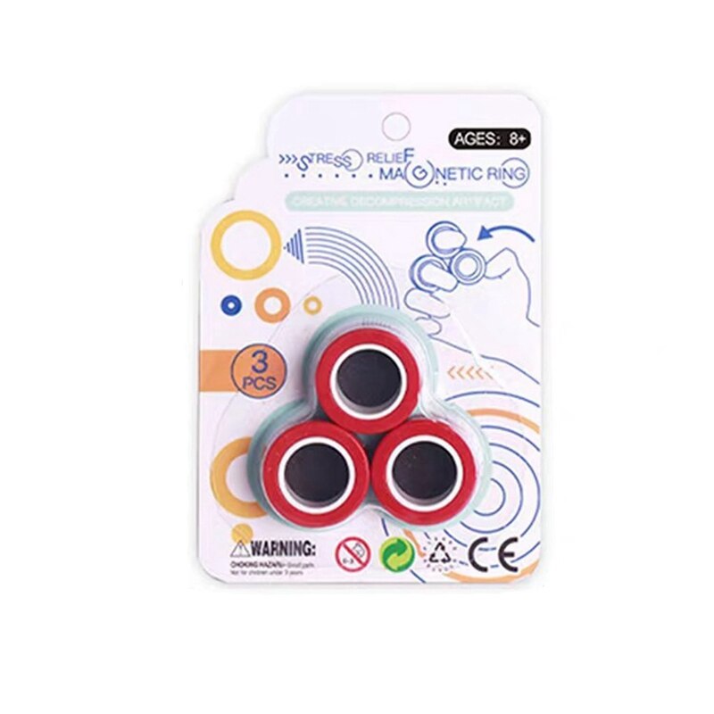 Anti Stress Magnetische Ring Speelgoed Decompressie Speelgoed Druk Magic Stress En Angst Relief Depressie Anti Ring Voor Kinderen En Volwassenen: RD