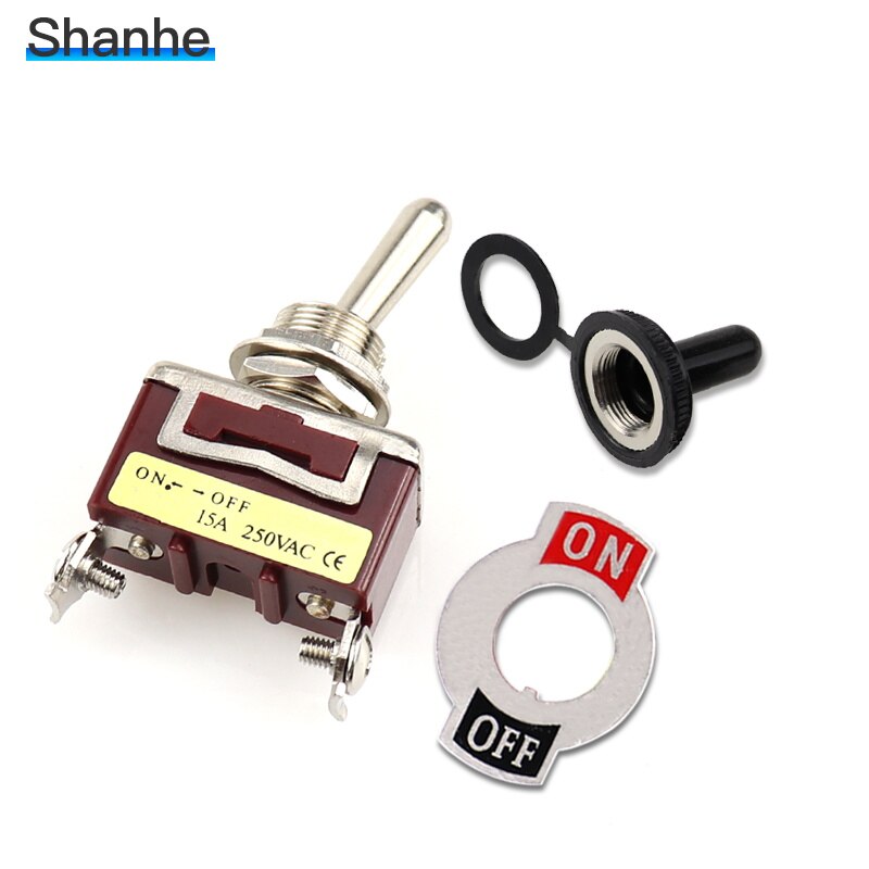 12mm Momentary toggle switch 2PINS single side spring return with waterproof cover: Momentary screws pin