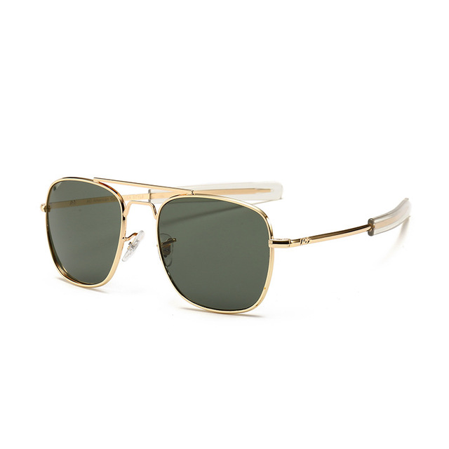 Aviation Sunglasses Men women uv400 pilot Sun Glasses 8052 policia green tea Oculos de sol masculino uv400: gold-gray