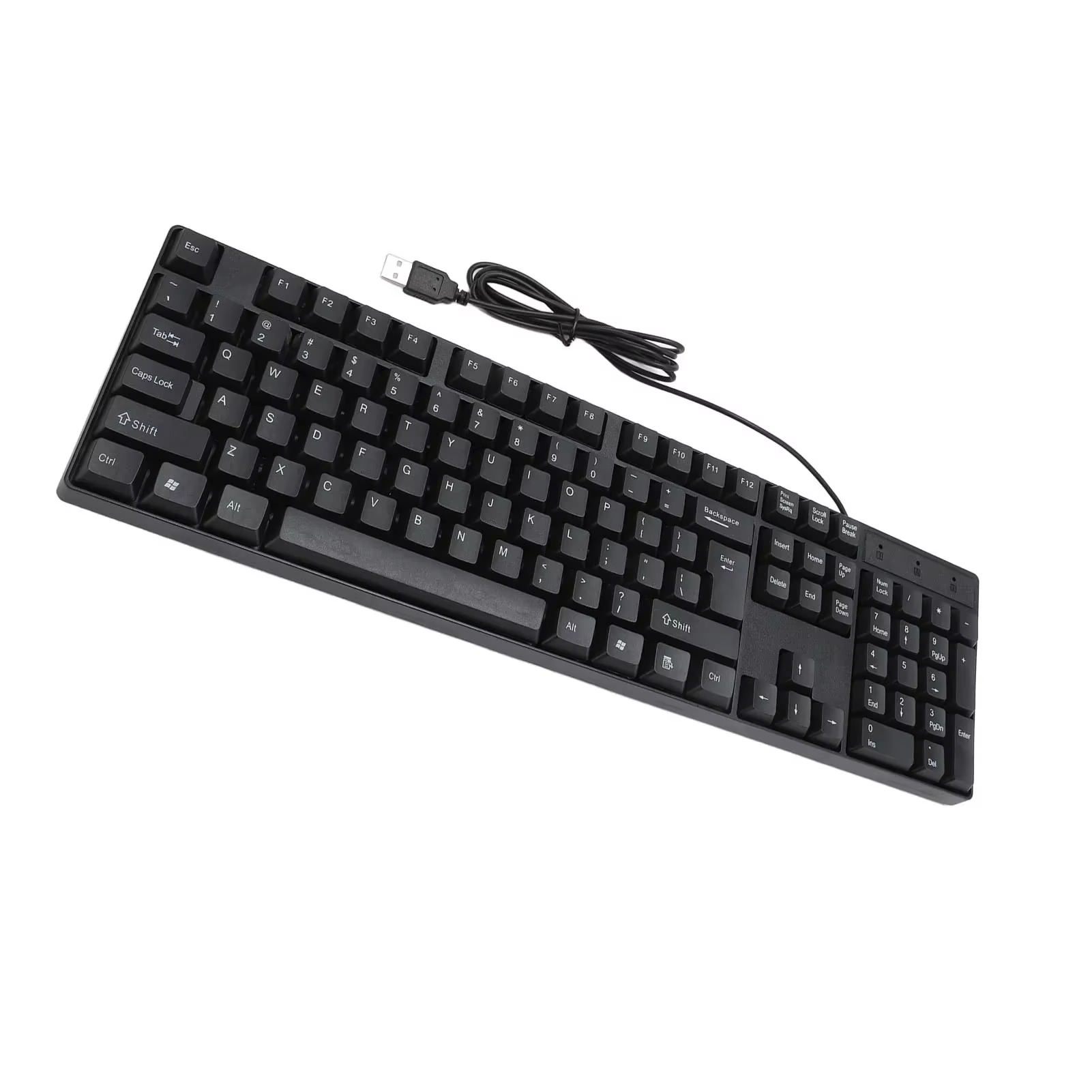 104-klawiszowa klawiatura przewodowa USB angielski/rosyjski/hiszpański/francki język ergonomiczna konstrukcja klawiatura do gier do laptopów biurowych