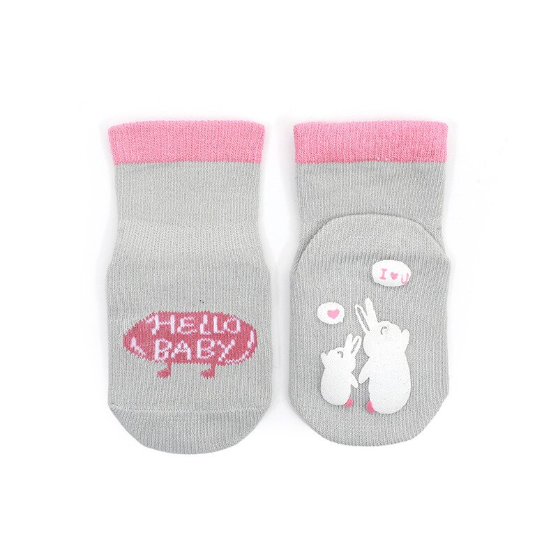 Frühling und Herbst freundlicher Socken Karikatur Abgabe Nicht-Unterhose Baby Mädchen Boden Socken Kleinkind Socken Komfortable Jungen Socken: grau / M 1-3T