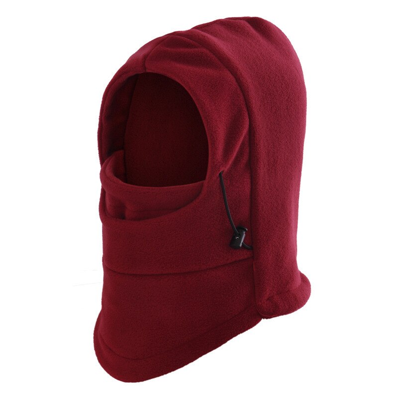 Warm Cap Winter Men Women Hats Waterproof Thermal Fleece Balaclava Hat Hooded Neck Warmer Hiking Scarves: rose red