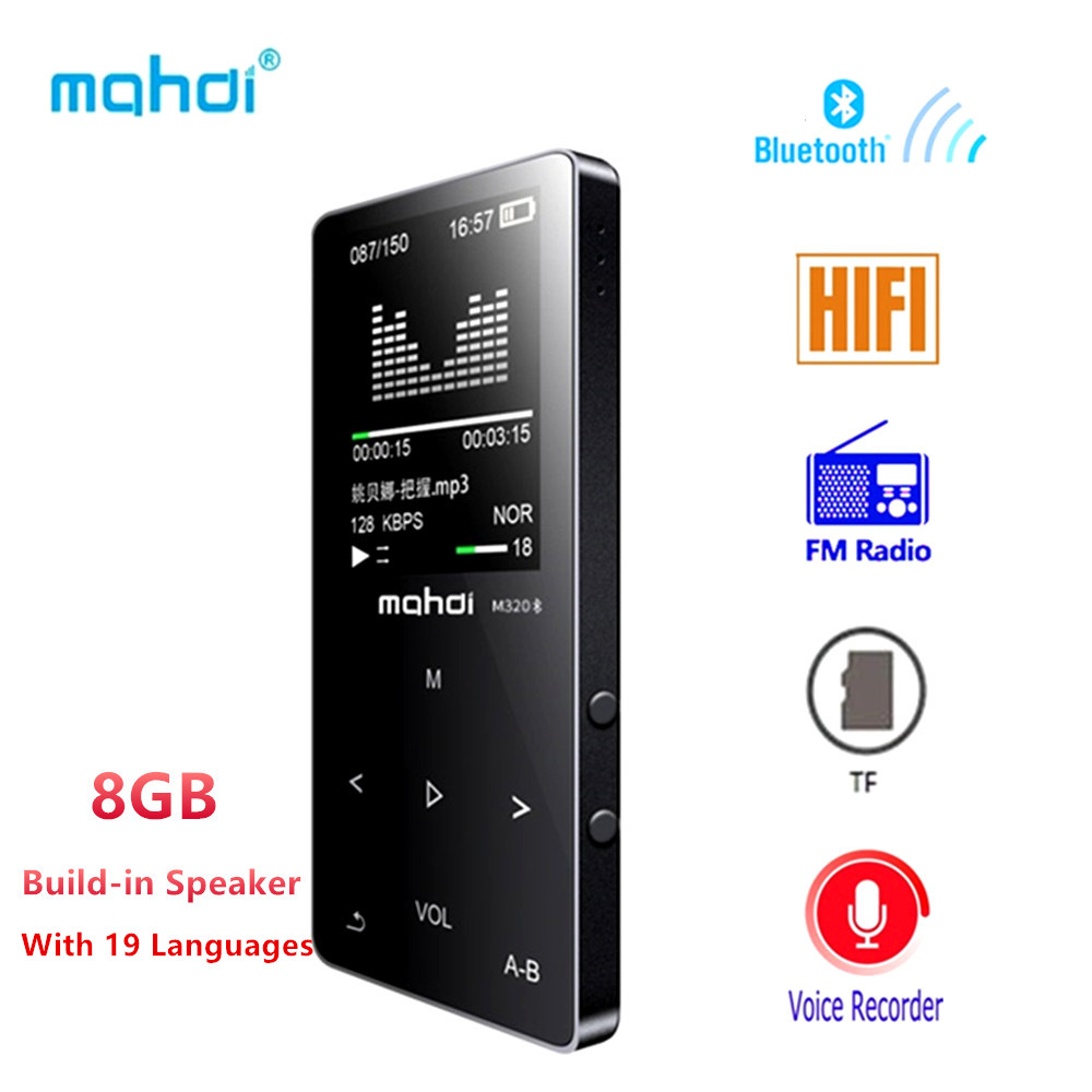 Bluetooth Mp4 Speler 8Gb Fm Radio Digitale MP3 MP4 Speaker Touch Video Mini Lossless Voice Recorder Muziekspeler Multi taal