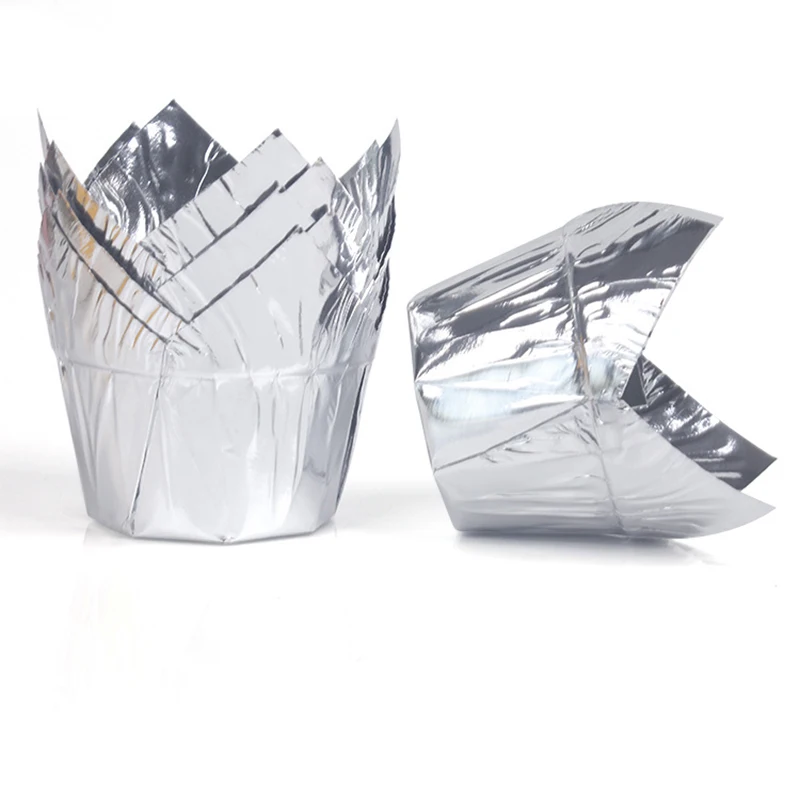 200 stücke Tulpe Muffin Cupcake Pappbecher öl dichte Cupcakes Liner zurück Muffin Kasten Tasse Kuchen Dekorations werkzeuge Muffin wickeln Fälle: Braun