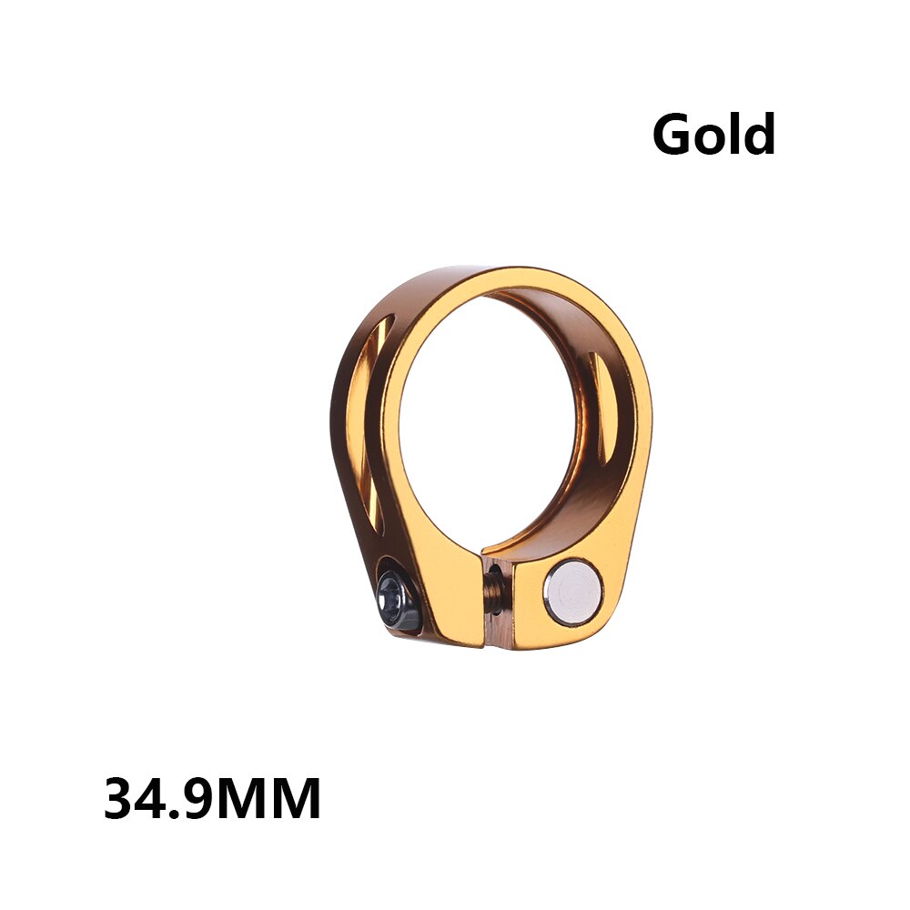 1PC Bike Alloy Tube Clip Quick Release Seatposts Clamp Saddle Bicycle Retaining Bolt Cycling Fixed Repair Part Seatposts Clamp: Gold 34.9MM