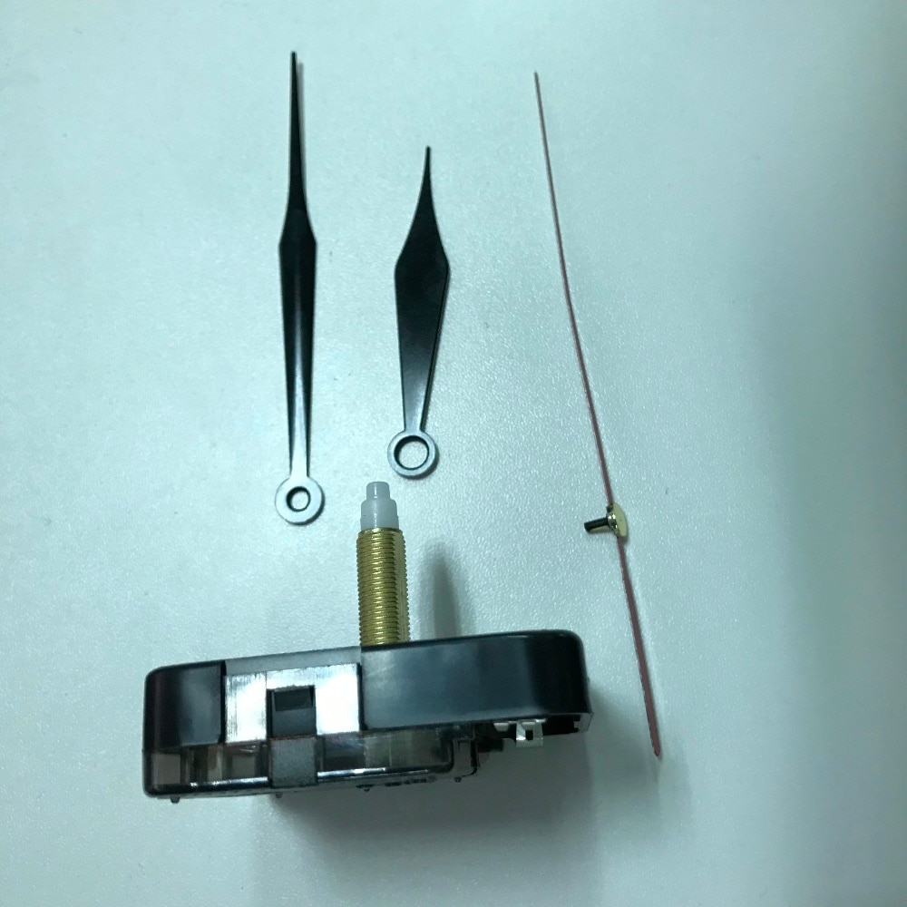 Silent Quartz Clock Movement Clock DIY with black pointer Wall clock movement replacement parts dedicated 28MM Shaft Sweep