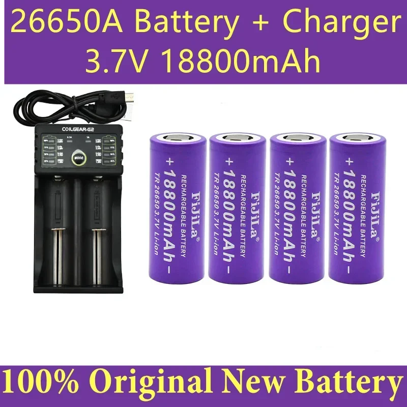 Batería recargable De iones De litio, 26650, 3,7 V, 18800mAh, para lámpara De Poche LED, Torche, acumulador, Chargeur, Nouveauté 26650A