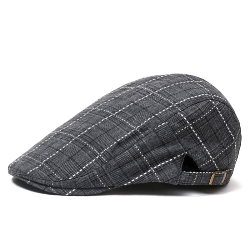 Homme Cabbie Ivy conduite casquettes plates gavroche Golf Plaid béret irlandais chapeaux gavroche casquette gavroche: Black