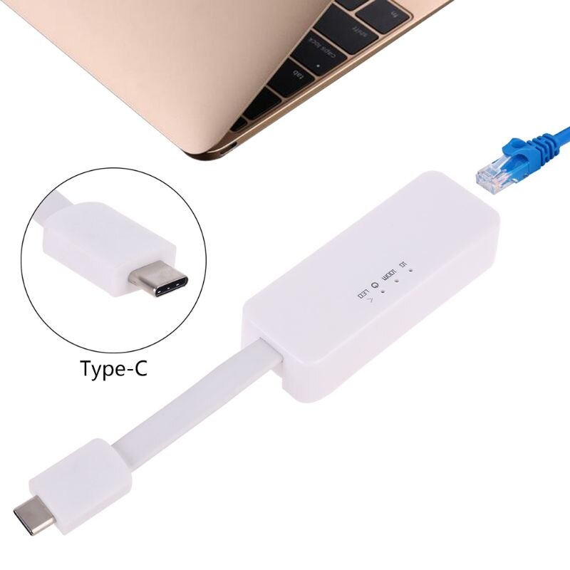 Usb 3.0 Type C Naar RJ45 Gigabit 10/100/1000 Mbps Network Card Adapter Voor Mobiele Telefoons Notebook Tabletten TXA062