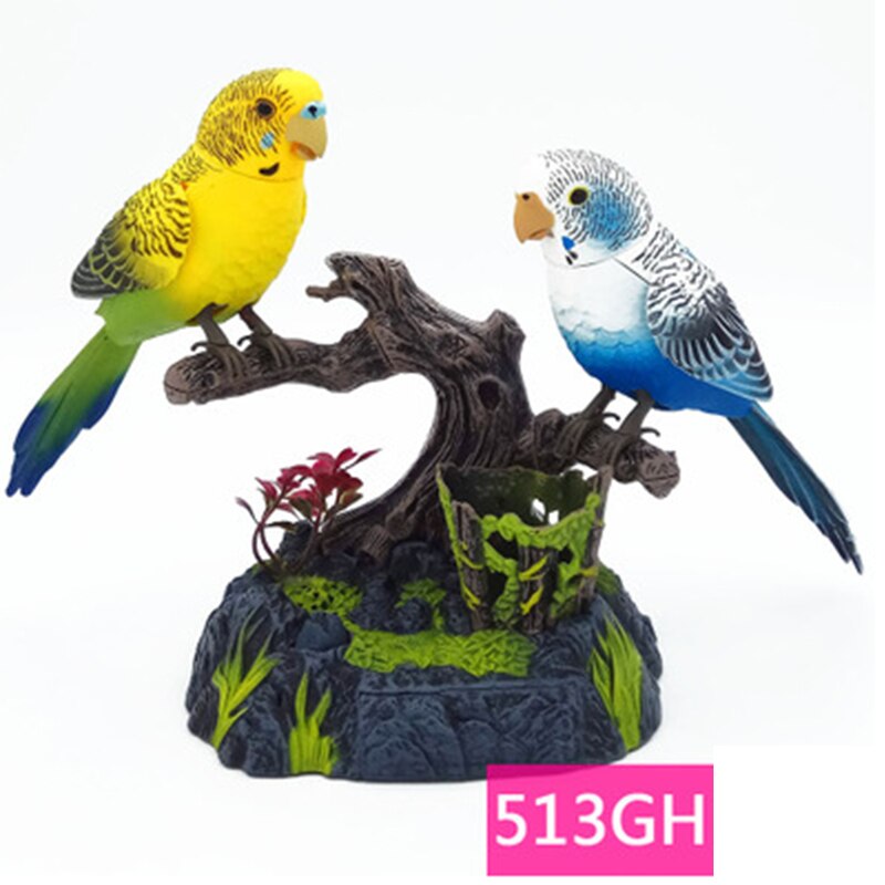 Electric Simulation Induction Bird Sound Voice Control Electric Bird Pet Toy Cage Birdcage Kids Toy Garden Ornaments