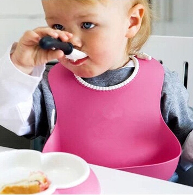 Für Bebek Giyim Babador Baberos Silikon Baby Lätzchen Kinder Neugeborenen Reis Tasche Wasserdicht Stereo Essen Lätzchen