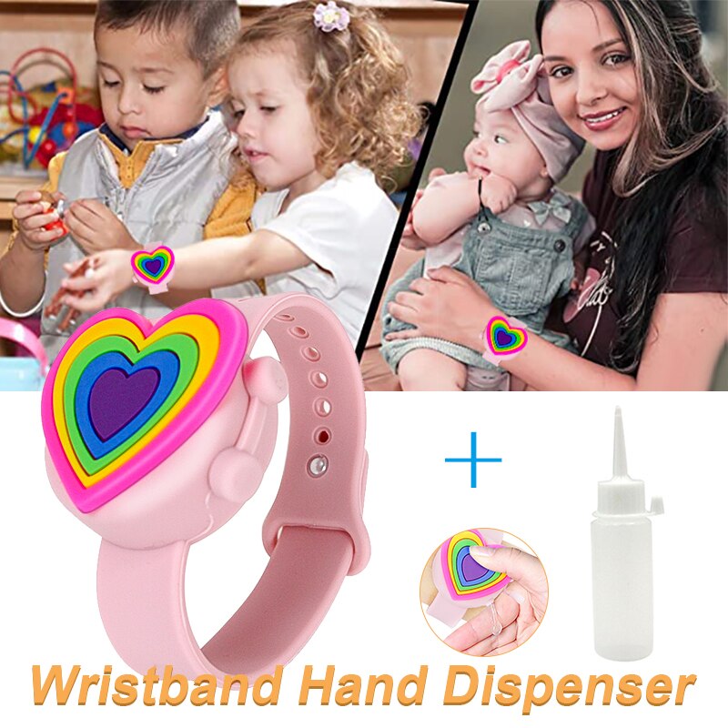 2Pcs Cute Unicorn Cartoon Wristband Hand Dispenser Portable hand sanitizer hand sanitzer hand sanatizer holder for children Kids