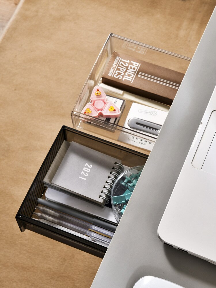 Cajón organizador de gran capacidad para debajo del escritorio, bandeja autoadhesiva, caja de almacenamiento para mesa, cajón de papelería para oficina, organizador para el hogar