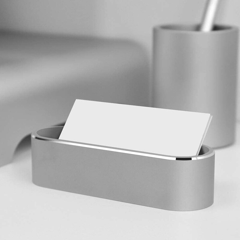 Aluminum Business Card Case Desktop Upgrade Metal Business Card Holder Display Stand Storage Box Organizer Container Box